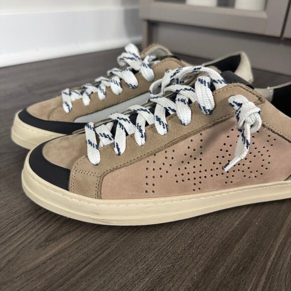 P448 Men’s Janet Low Top Tortora Tan Black Trim Suede Leather Sneakers 42 NEW main image 7